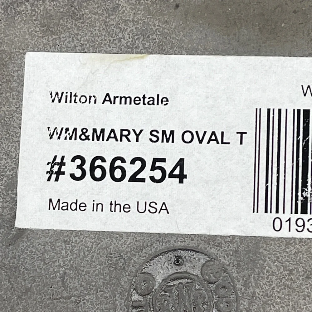 Wilton Armetale Antique-Style Embossed Round PEWTER Tray in Silver Gray WW&MARY